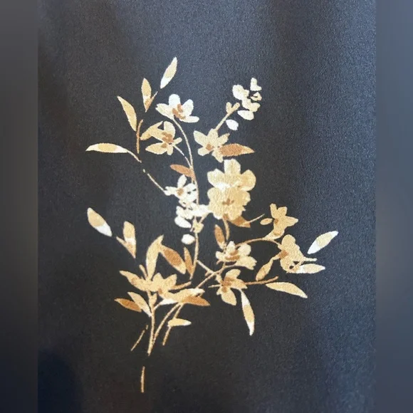 J. Crew Factory Printed Ruffleneck Shift Dress Black Floral Size 4 - Picture 5 of 6